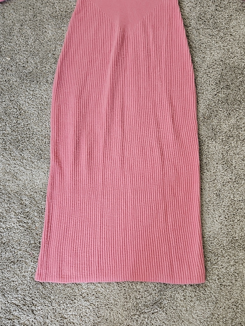 Staud  Pink Ribbed Long-Sleeve Midi Dress S - Picture 3 of 12